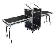 Flight case 12U DS + 3U + 2 tablettes