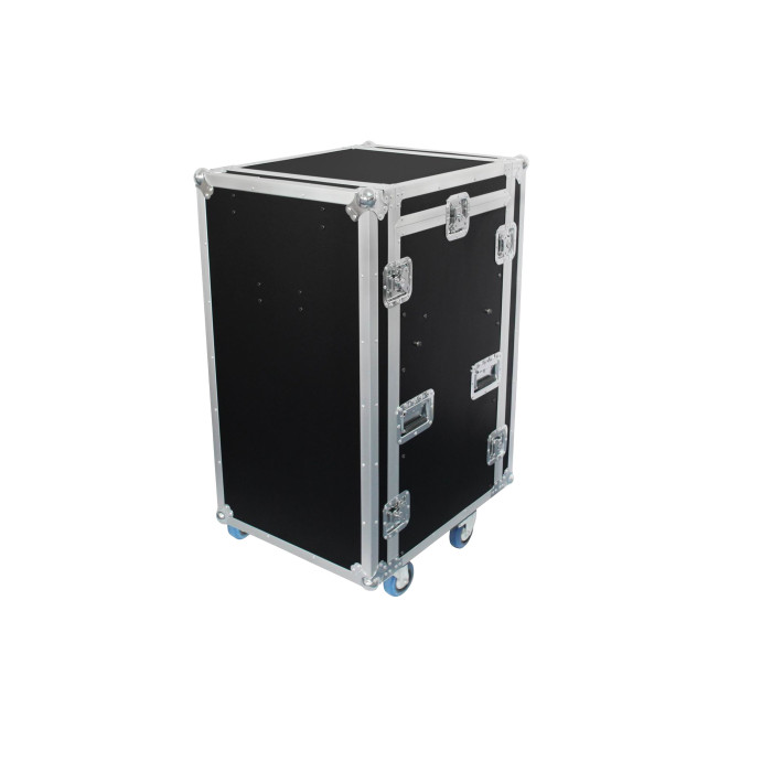 Flight case 12U DS + 3U + 2 tablettes