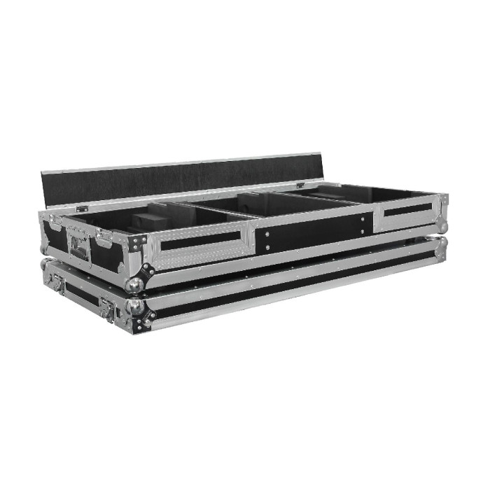 Flight case en multiplis pour 2 platines CDJ 900 NEXUS ou CDJ 2000 NEXUS + Mixeur 13"