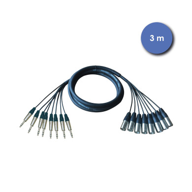 Octopaire XLR Mâle / Jack 6.35 Mâle Stéréo 3m