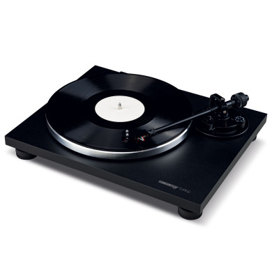 Platine vinyle Hifi noir avec bras de lecture droit