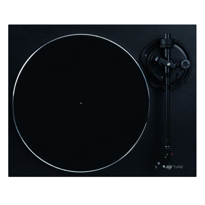 Platine vinyle Hifi noir avec bras de lecture droit