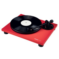 Platine vinyle Hifi rouge avec bras de lecture droit
