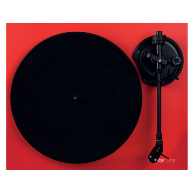 Platine vinyle Hifi rouge avec bras de lecture droit