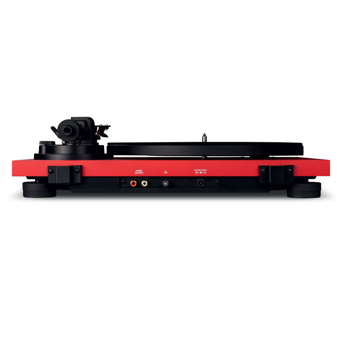 Platine vinyle Hifi rouge avec bras de lecture droit