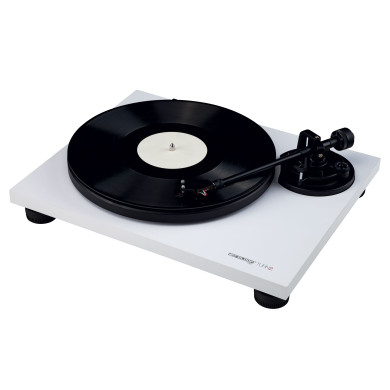 Platine vinyle Hifi blanc avec bras de lecture droit