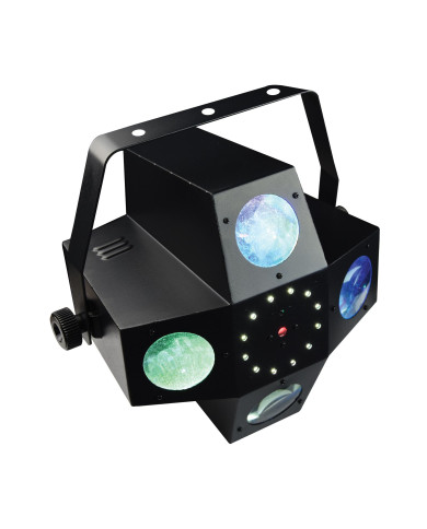 Jeux de lumière 3-en-1 : Beam Moonflower, Strobe, Laser multipoints Rouge et Vert