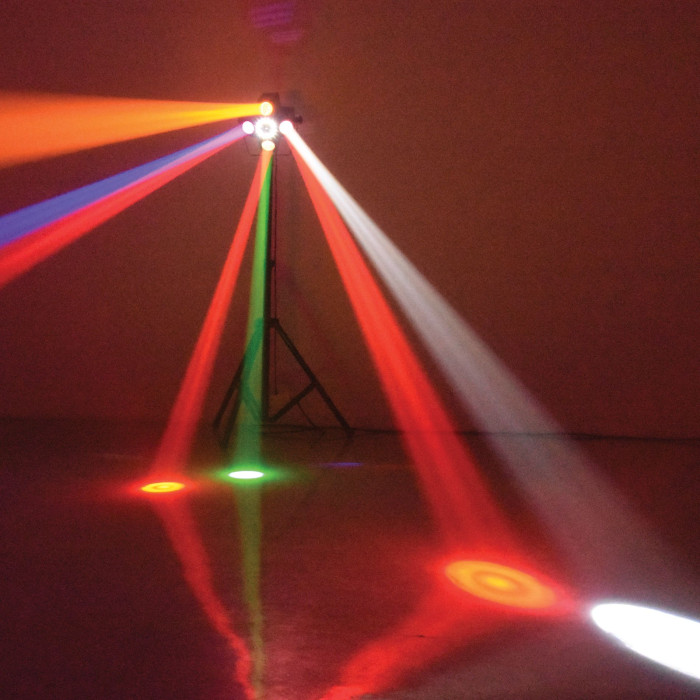 Jeu De Lumière PRO 3-en-1 à LED 8x RGBW - Wash, Gobo, Moonflower, Laser - POWER METEORV