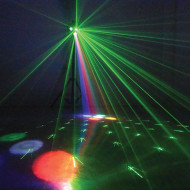 Jeux de lumière 3-en-1 : Strobe, Beam Moonflower, Laser multipoints