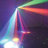 Jeux de lumière 3-en-1 : Strobe, Beam Moonflower, Laser multipoints
