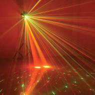 Jeux de lumière 3-en-1 : Strobe, Beam Moonflower, Laser multipoints