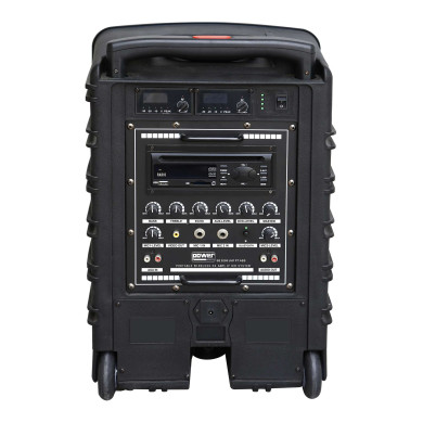 Sono Portable CD MP3+USB+Bluetooth+DIVX + 2 Micros main UHF + 2 Micros serre-tête