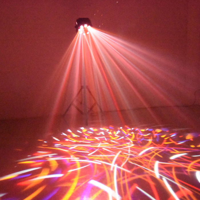 Jeux de lumière 4-en-1 : Multi-faisceaux,Wash, Strobe, Laser multipoints Rouge et Vert