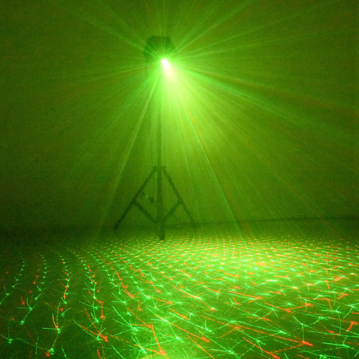 Jeux de lumière 4-en-1 : Multi-faisceaux,Wash, Strobe, Laser multipoints Rouge et Vert