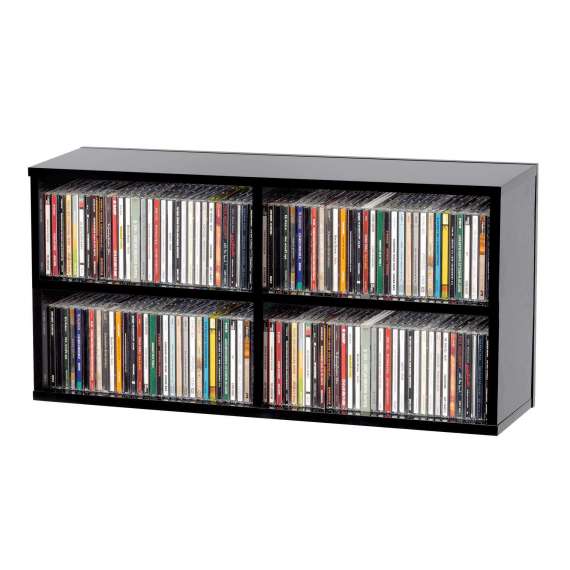 CD BOX 180 BLACK - Casier de Rangement 180 CD Finition Noir