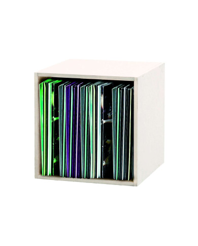 Casier Rangement pour 110 Vinyles Finition Blanc
