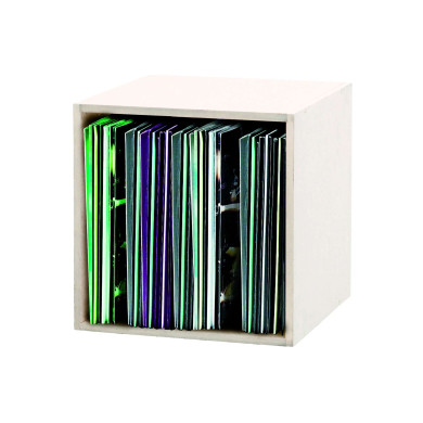 Casier Rangement pour 110 Vinyles Finition Blanche