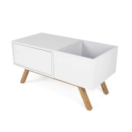 Meuble blanc rétro pour 130 vinyles