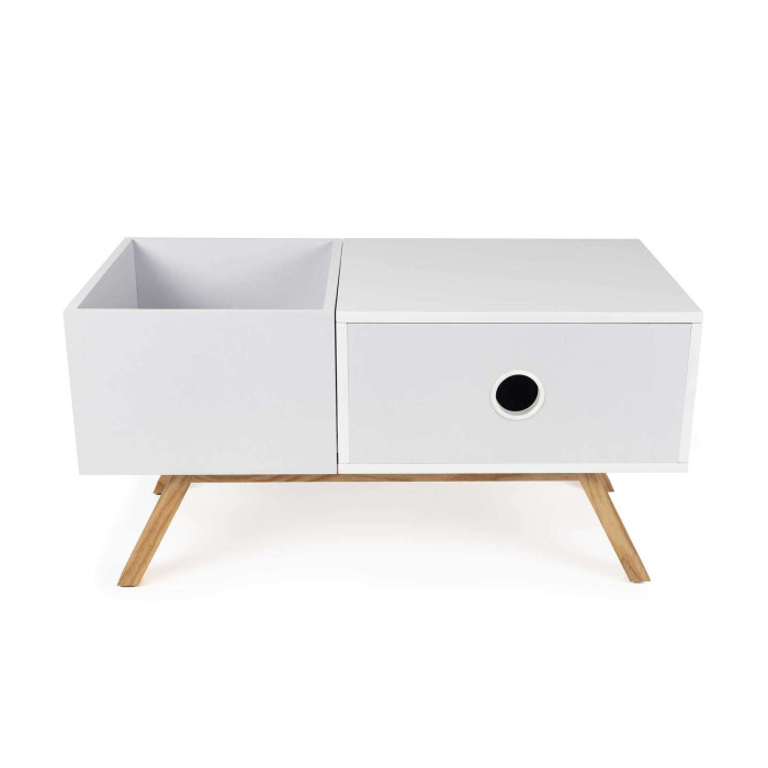 Meuble blanc rétro pour 130 vinyles