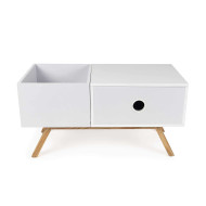 Meuble blanc rétro pour 130 vinyles