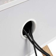 Meuble blanc rétro pour 130 vinyles