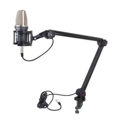 Pied de micro broadcast black