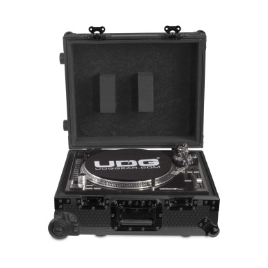 Flight-case black MK2 avec trolley pour platine vinyle