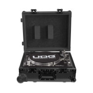 Flight-case black MK2 avec trolley pour platine vinyle