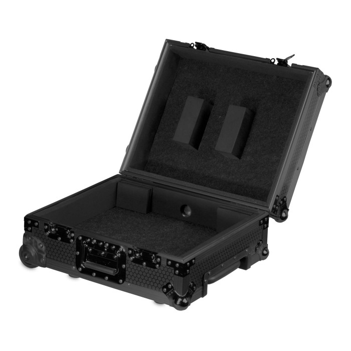 Flight-case black MK2 avec trolley pour platine vinyle