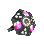 Jeux de lumiere 4-en-1 : Wash, Flower, Strobe, Laser 2-in-1