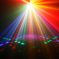 Jeux de lumiere 4-en-1 : Wash, Flower, Strobe, Laser 2-in-1