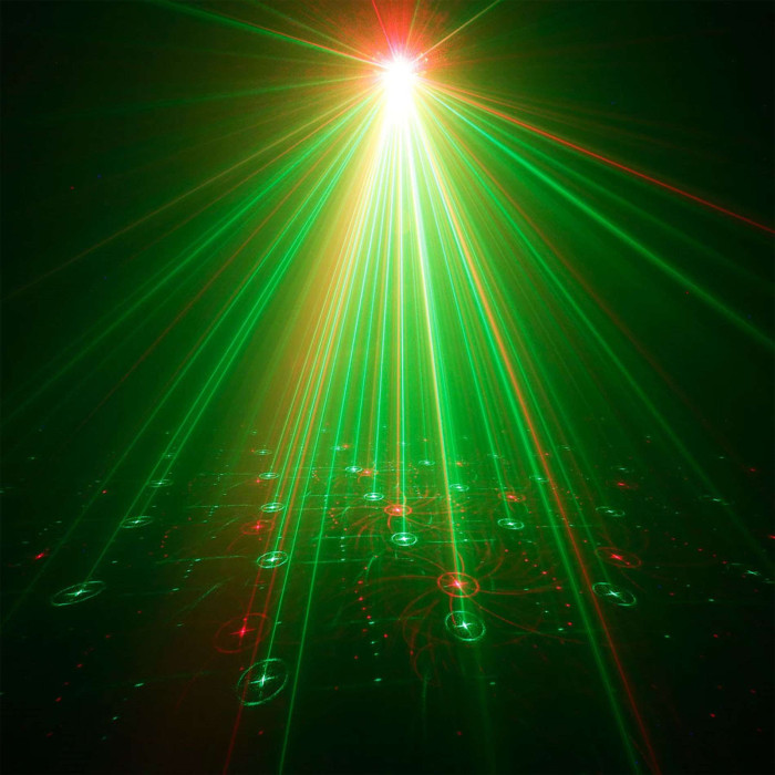 Jeux de lumiere 4-en-1 : Wash, Flower, Strobe, Laser 2-in-1