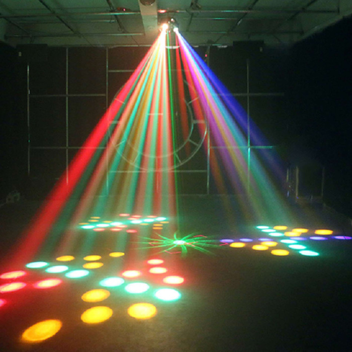 Jeux de lumiere 4-en-1 : Wash, Flower, Strobe, Laser 2-in-1