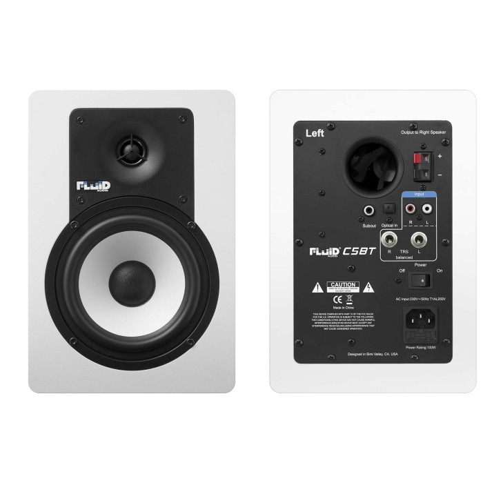 Enceinte monitoring 5 pouces Bluetooth blanche - paire
