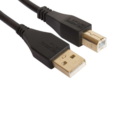 Cable UDG USB 2.0 a-b noir droit 3m