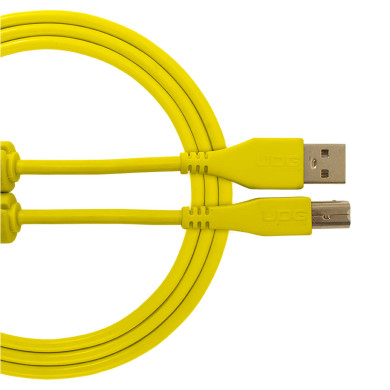 Cable UDG USB 2.0 A-B jaune droit 3m