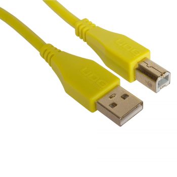 Cable UDG USB 2.0 A-B jaune droit 3m