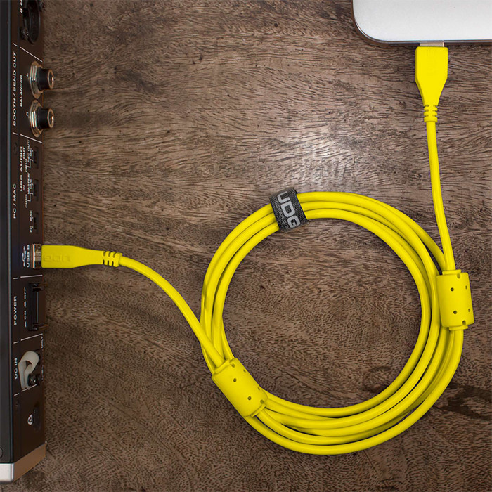 Cable UDG USB 2.0 A-B jaune droit 3m