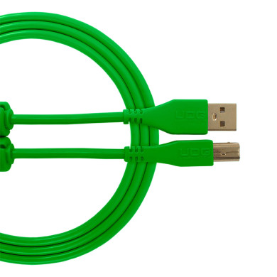 Cable UDG USB 2.0 A-B vert droit 3m