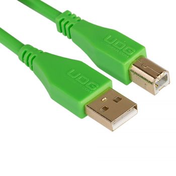 Cable UDG USB 2.0 A-B vert droit 3m