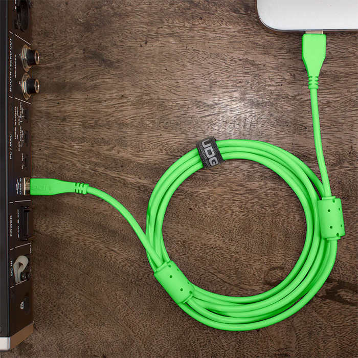 Cable UDG USB 2.0 A-B vert droit 3m