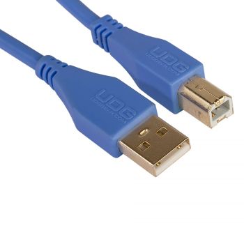 Cable UDG USB 2.0 A-B bleu droit 3m