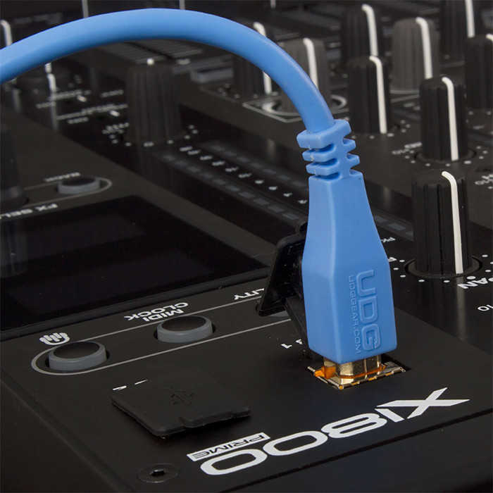 Cable UDG USB 2.0 A-B bleu droit 3m