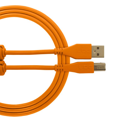 Cable UDG USB 2.0 A-B orange droit 3m
