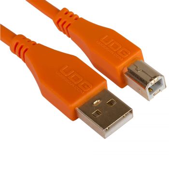 Cable UDG USB 2.0 A-B orange droit 3m