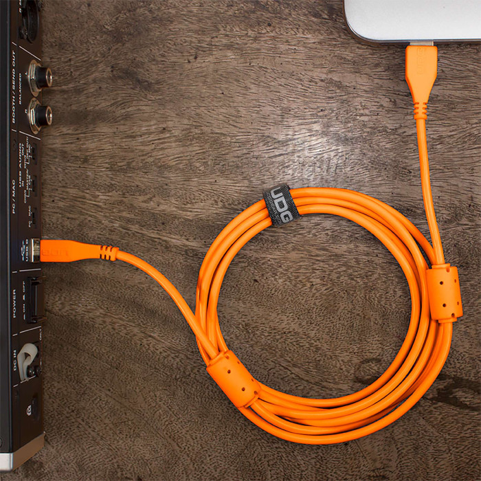 Cable UDG USB 2.0 A-B orange droit 3m