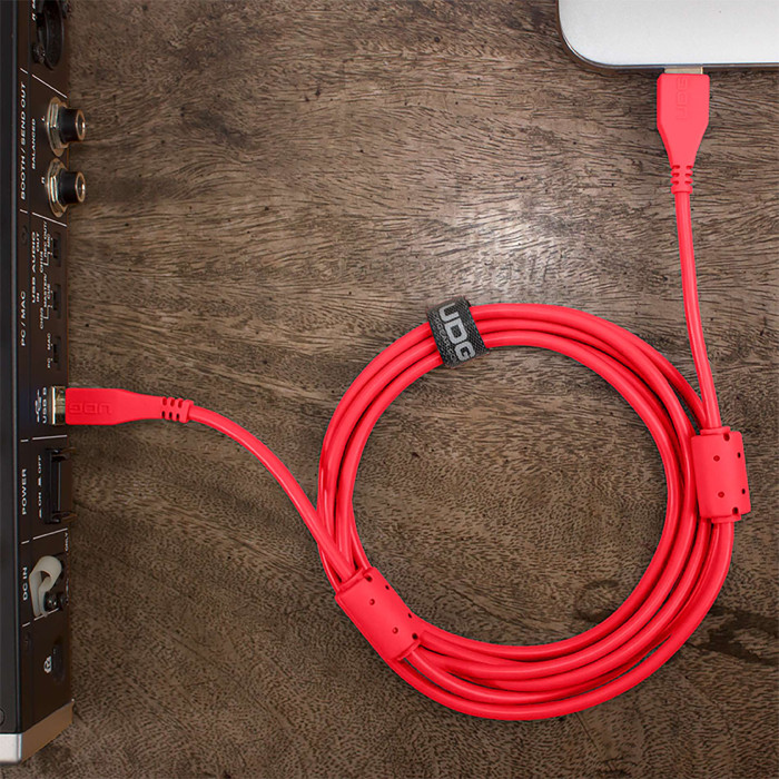 Cable UDG USB 2.0 a-b rouge droit 3m