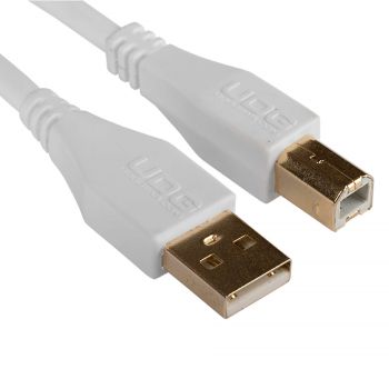 Cable UDG USB 2.0 a-b blanc droit 3m
