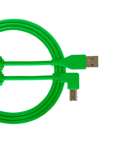 Câble UDG USB 2.0 A-B Vert Coudé 1m