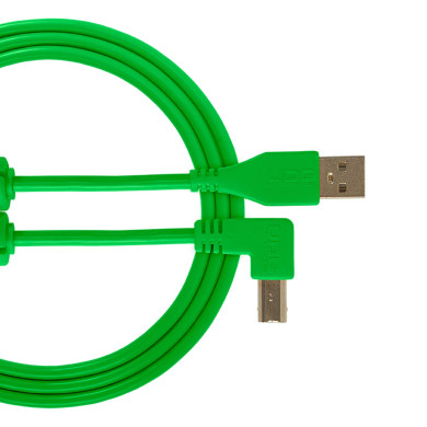 cable udg usb 2.0 a-b vert coudé 1m